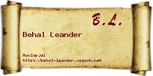 Behal Leander névjegykártya